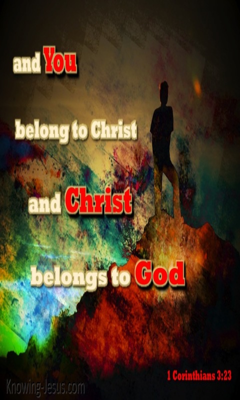 1 Corinthians 3:23 Christ Belongs To God (brown)